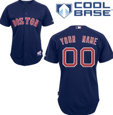 Men's Boston Red Sox Customized Navy Blue Jersey 