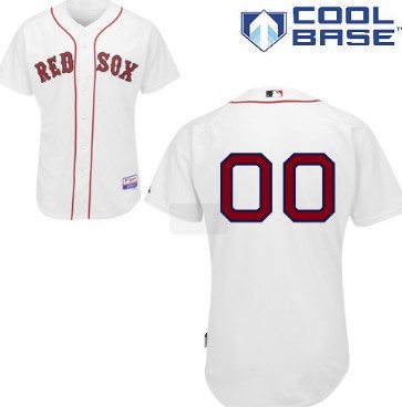 Men's Boston Red Sox Customized White Jersey 