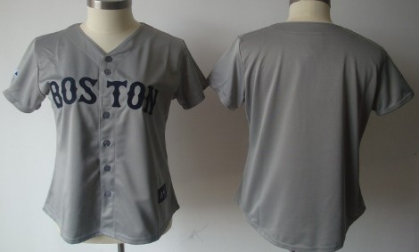 Women's Boston Red Sox Customized Gray Jersey 