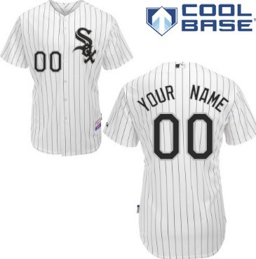 Men's Chicago White Sox Customized White Pinstripe Jersey