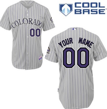 Men's Colorado Rockies Customized Gray Pinstripe Jersey