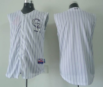 Men's Colorado Rockies Customized White Pinstripe Vest Jersey