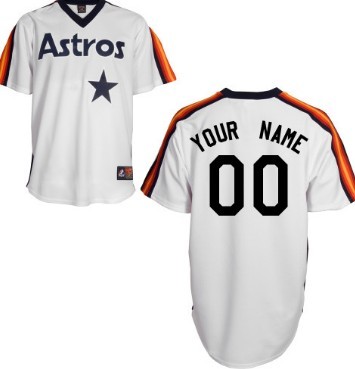 Men's Houston Astros Customized White Throwback Jersey 