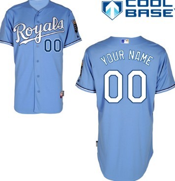 Men's Kansas City Royals Customized Light Blue Jersey 