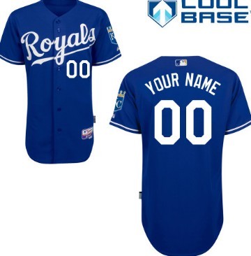 Men's Kansas City Royals Customized Navy Blue Jersey 