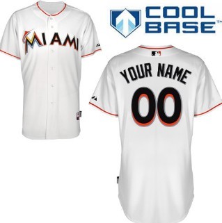 Kids' Miami Marlins Customized White Jersey 