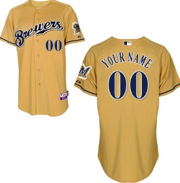 Men's Milwaukee Brewers Customized Yellow Jersey 