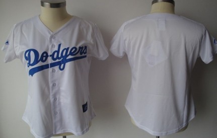 Women's Los Angeles Dodgers Customized White With Blue Jersey 