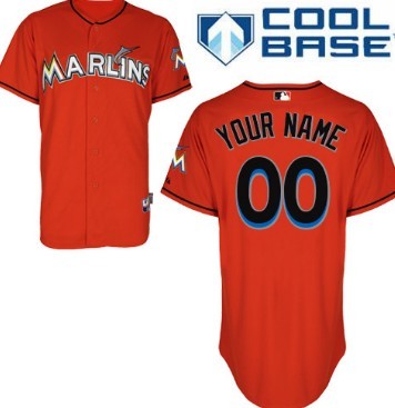 Men's Miami Marlins Customized Orange Jersey 