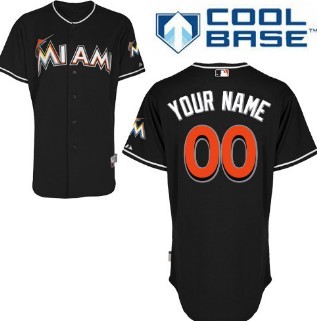 Kids' Miami Marlins Customized Black Jersey 