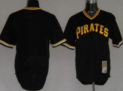 Men's Pittsburgh Pirates Customized Black Throwback Jersey