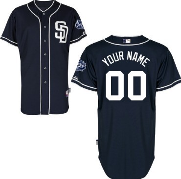 Men's San Diego Padres Customized Navy Blue Jersey