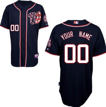 Mens Washington Nationals Customized Blue Jersey 