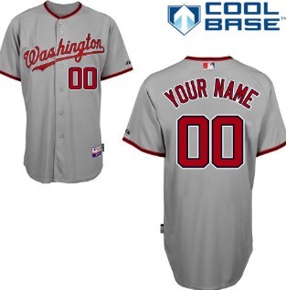 Kids' Washington Nationals Customized Gray Jersey 