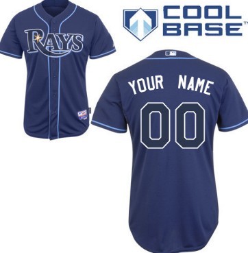 Men's Tampa Bay Rays Customized Navy Blue Jersey 