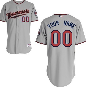 Men's Minnesota Twins Customized Gray Jersey 