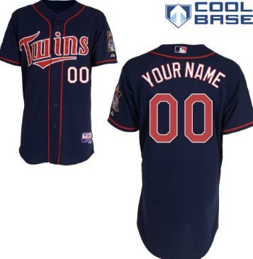 Men's Minnesota Twins Customized Navy Blue Jersey