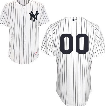 Men's New York Yankees Customized White Pinstripe Jersey