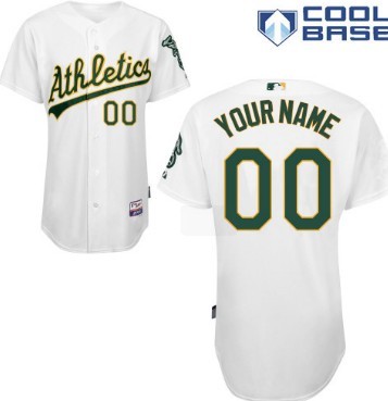 Men's Oakland Athletics Customized White Jersey