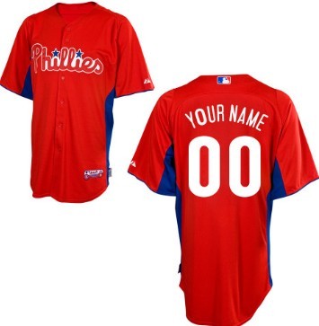 Men's Philadelphia Phillies Customized Red BP Jersey