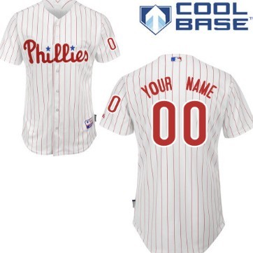 Men's Philadelphia Phillies Customized White Pinstripe Jersey