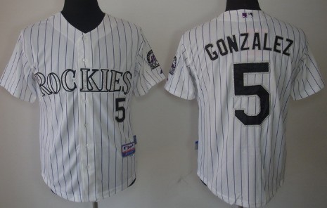 Colorado Rockies #5 Carlos Gonzalez White Kids Jersey 