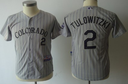 Colorado Rockies #2 Troy Tulowitzki Gray Kids Jersey 