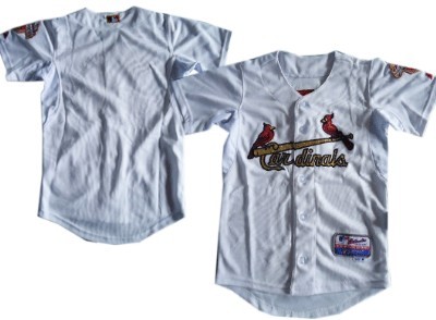 St. Louis Cardinals Blank White With Gold Kids Jersey 