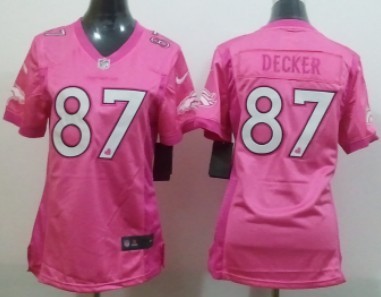 Nike Denver Broncos #87 Eric Decker Pink Love Womens Jersey 