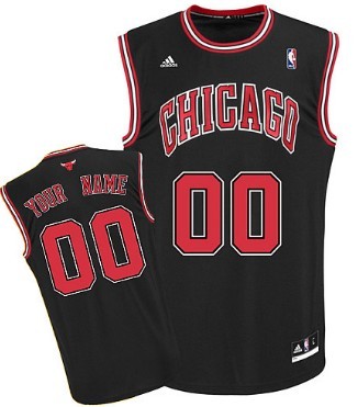 Mens Chicago Bulls Customized Black Jersey 