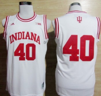 Indiana Hoosiers #11 Isiah Thomas White Big 10 Patch Jersey