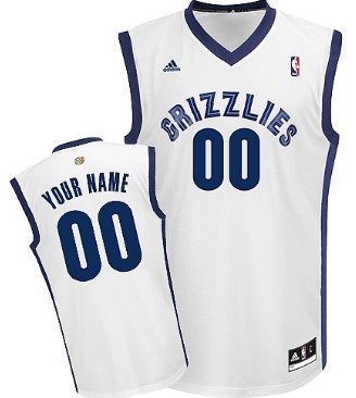 Mens Memphis Grizzlies Customized White Jersey