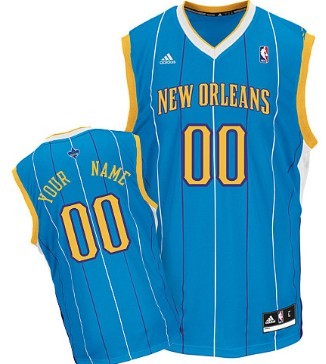 Mens New Orleans Hornets Customized Blue Jersey