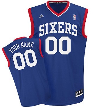 Mens Philadelphia 76ers Customized Blue Jersey