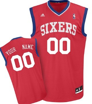 Mens Philadelphia 76ers Customized Red Jersey