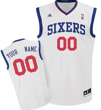 Mens Philadelphia 76ers Customized White Jersey