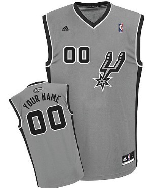 Mens San Antonio Spurs Customized Gray Jersey