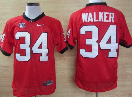 Georgia Bulldogs #34 Herschel Walker Red Jersey