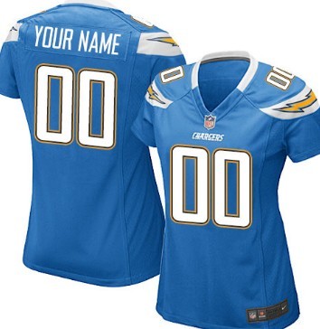 Women's Nike San Diego Chargers Customized Light Blue Game Jersey 