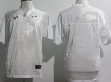 Men's Alabama Crimson Tide Customized White Jersey 