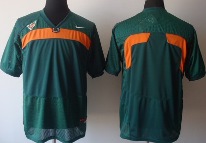 Men's Miami Hurricanes Customized Green Jersey 