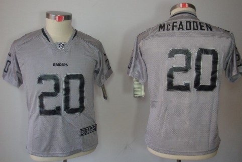 Nike Oakland Raiders #20 Darren McFadden Lights Out Gray Kids Jersey 