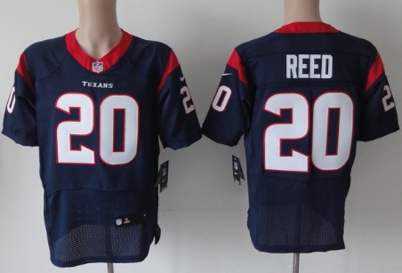 Nike Houston Texans #20 Ed Reed Blue Elite Jersey