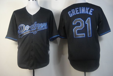 Los Angeles Dodgers #21 Zack Greinke Black Fashion Jersey 