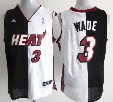 Miami Heat #3 Dwyane Wade Revolution 30 Swingman Black/White Two Tone Jersey