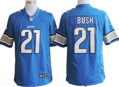 Nike Detroit Lions #21 Reggie Bush Light Blue Limited Jersey 