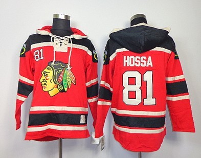 Old Time Hockey Chicago Blackhawks #81 Marian Hossa Red Hoodie