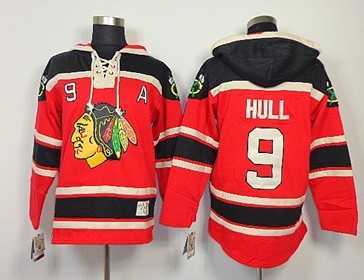 Old Time Hockey Chicago Blackhawks #9 Bobby Hull Red Hoodie