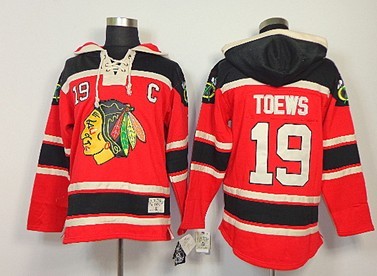 Old Time Hockey Chicago Blackhawks #19 Jonathan Toews Red Hoodie