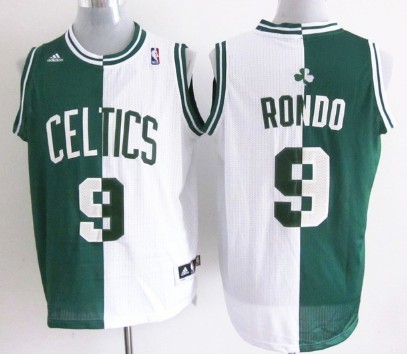 Boston Celtics #9 Rajon Rondo Revolution 30 Swingman Green/White Two Tone Jersey 